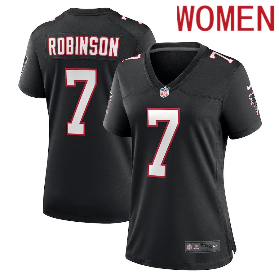 Women Atlanta Falcons 7 Bijan Robinson Nike Black Alternate Game NFL Jersey